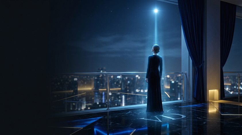 Poker chips and playing cards on dark casino table